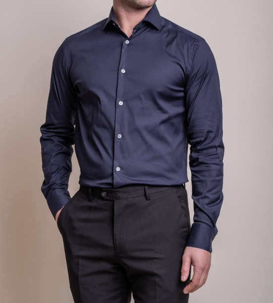 House of Cavani- Monaco Navy Long Sleeve Shirt