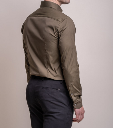 House of Cavani- Monaco Olive Long Sleeve Shirt