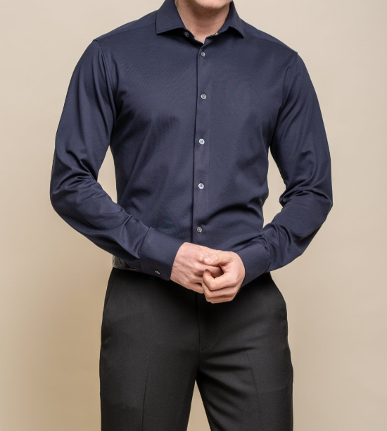 House of Cavani- Ashley Navy Long Sleeve Shirt
