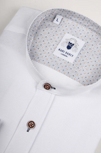 Marc Darcy- Archie White Grandad Collar Long Sleeve Shirt