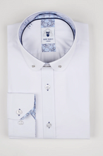 Marc Darcy- Benson White Penny Collar Tie Bar Long Sleeve Shirt