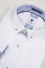 Marc Darcy- Benson White Penny Collar Tie Bar Long Sleeve Shirt