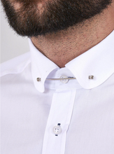 Marc Darcy- Benson White Penny Collar Tie Bar Long Sleeve Shirt