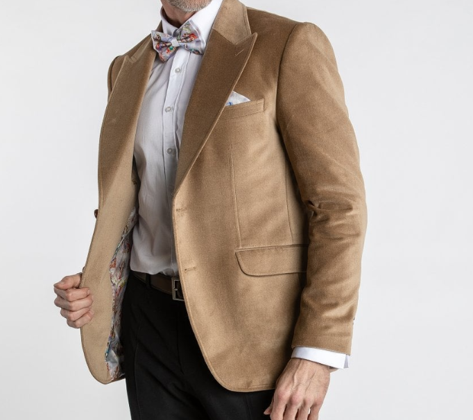 Claudio Lugli- Oregon Beige Cotton Velvet Blazer