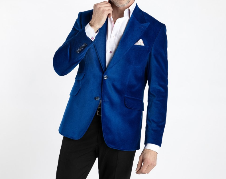 Claudio Lugli- Oregon Blue Cotton Velvet Blazer