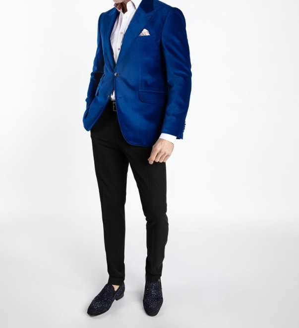 Claudio Lugli- Oregon Blue Cotton Velvet Blazer