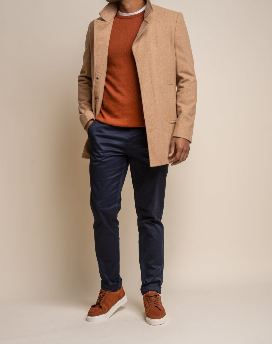 House of Cavani- Nelson Camel Wool Blend Coat