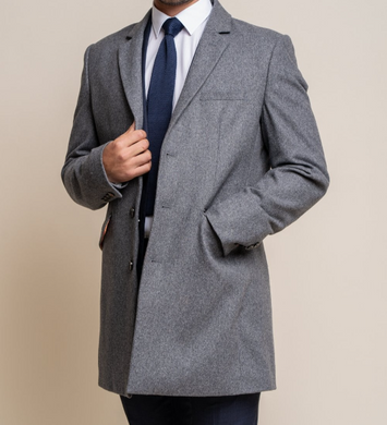 House of Cavani- Roman Slate Grey Wool Blend Coat