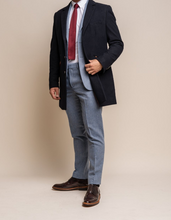House of Cavani- Roman Navy Wool Blend Coat
