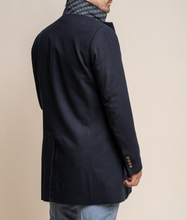 House of Cavani- Roman Navy Wool Blend Coat