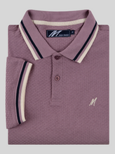 Mish Mash- Dusky Pink Regular Fit Textured Cotton Jersey Stockholm Polo