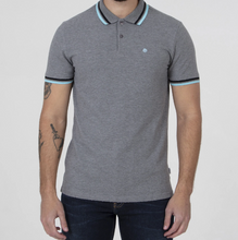 Mish Mash- Grey Regular Fit Textured Cotton Jersey Stockholm Polo