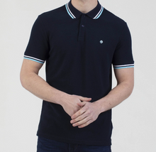 Mish Mash- Navy Regular Fit Textured Cotton Jersey Stockholm Polo