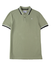 Mish Mash- Pale Green Regular Fit Textured Cotton Jersey Stockholm Polo