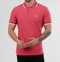 Mish Mash- Red Regular Fit Textured Cotton Jersey Stockholm Polo