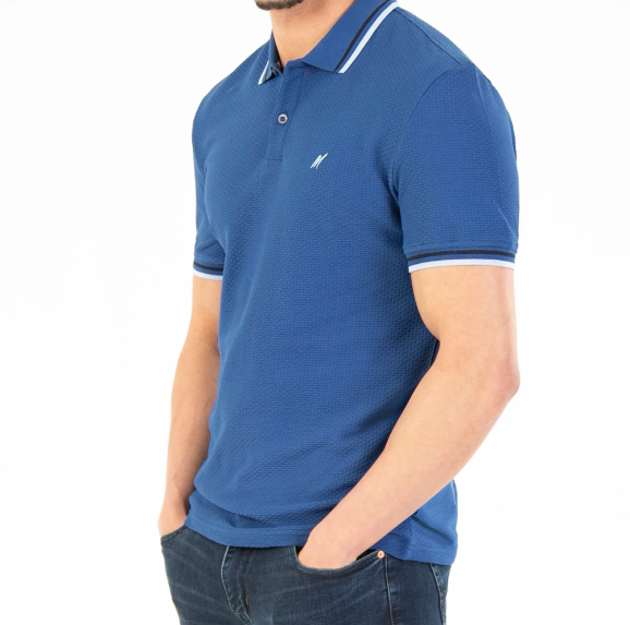 Mish Mash- Royal Regular Fit Textured Cotton Jersey Stockholm Polo