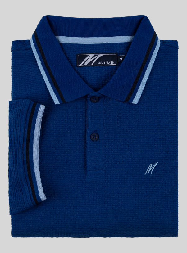 Mish Mash- Royal Regular Fit Textured Cotton Jersey Stockholm Polo