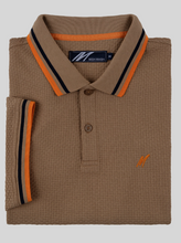 Mish Mash- Warm Stone Regular Fit Textured Cotton Jersey Stockholm Polo