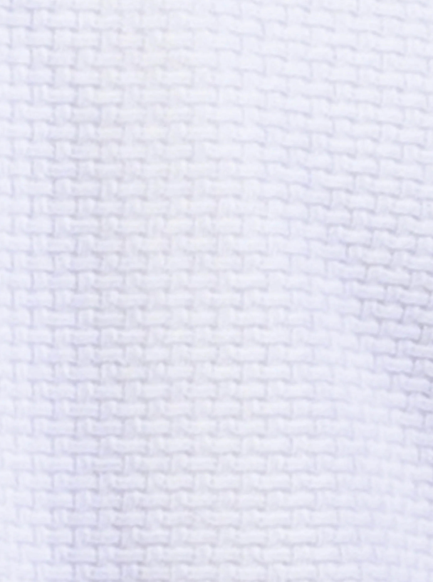 Mish Mash- White Regular Fit Textured Cotton Jersey Stockholm Polo