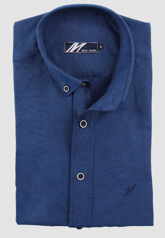 Mish Mash- Indigo Regular Fit Summit Oxford Short Sleeve Shirt