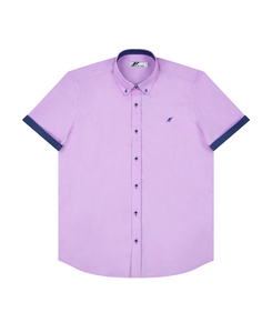 Mish Mash- Lilac Regular Fit Summit Oxford Short Sleeve Shirt