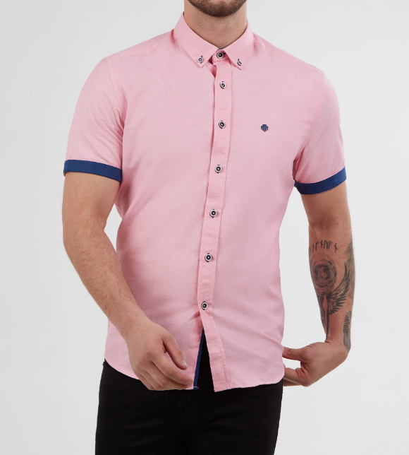 Mish Mash- Washed Red Regular Fit Summit Oxford Short Sleeve Shirt