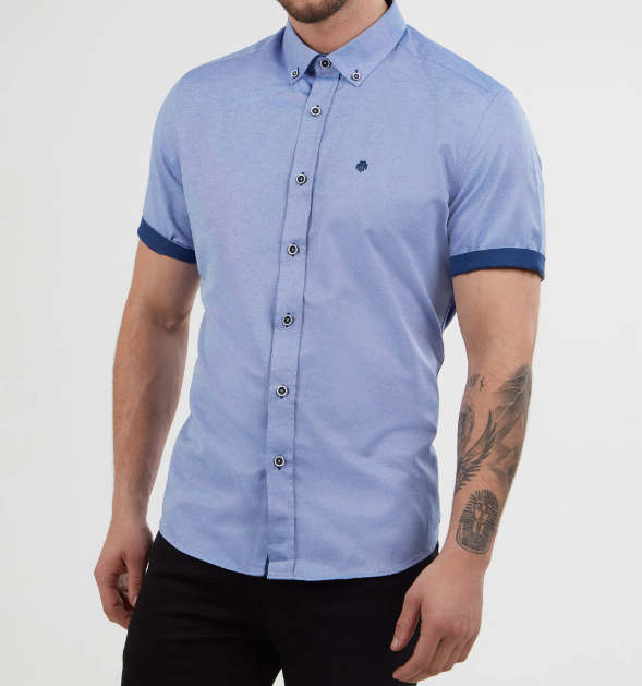 Mish Mash- Chambray Regular Fit Summit Oxford Short Sleeve Shirt
