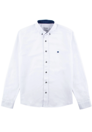 Mish Mash- White Regular Fit Summit Oxford Long Sleeve Shirt
