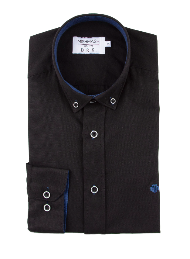 Mish Mash- Black Regular Fit Summit Oxford Long Sleeve Shirt