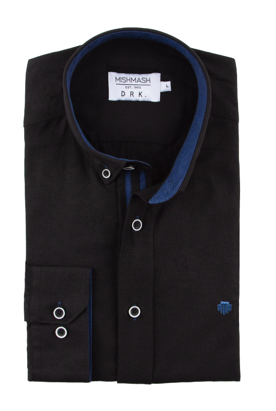 Mish Mash- Black Regular Fit Summit Oxford Long Sleeve Shirt