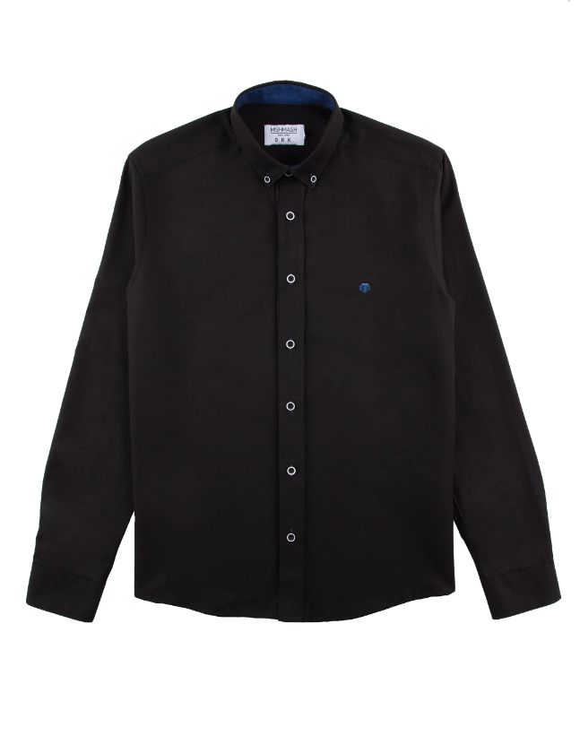 Mish Mash- Black Regular Fit Summit Oxford Long Sleeve Shirt