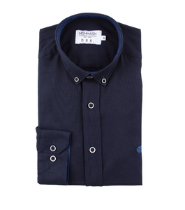 Mish Mash- Dark Navy Regular Fit Summit Oxford Long Sleeve Shirt