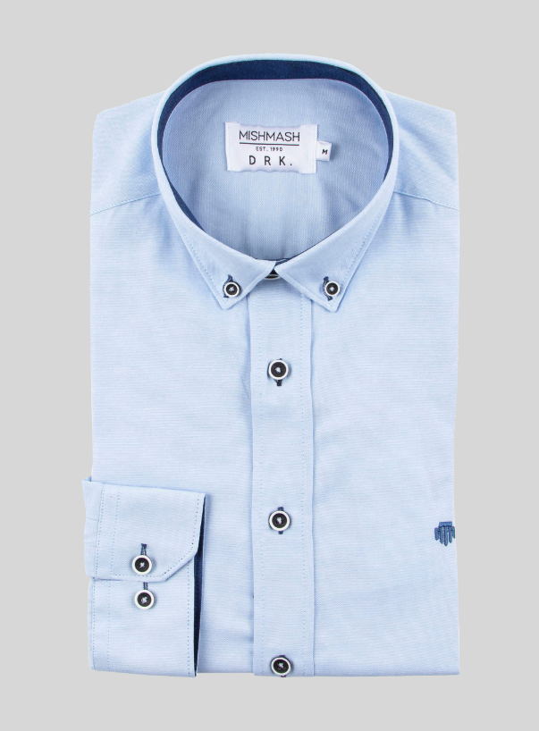 Mish Mash- Sky Regular Fit Summit Oxford Long Sleeve Shirt