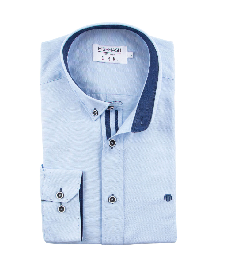 Mish Mash- Sky Regular Fit Summit Oxford Long Sleeve Shirt