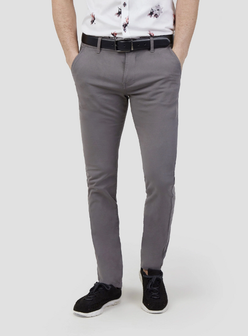 Mish Mash- Charcoal Mid Stretch Bromley Slim Fit Chino Trouser