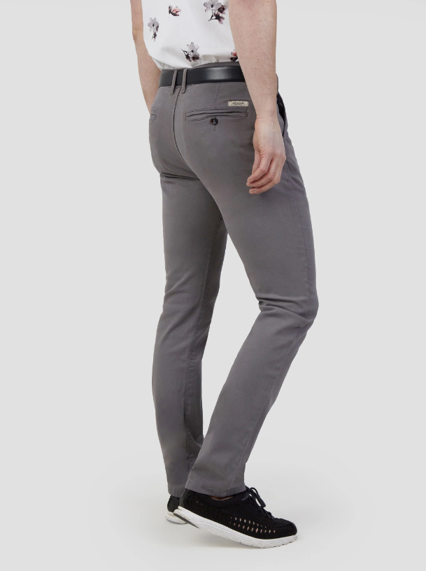 Mish Mash- Charcoal Mid Stretch Bromley Slim Fit Chino Trouser