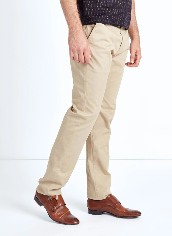 Mish Mash- Stone Mid Stretch Bromley Tapered Fit Chino Trouser