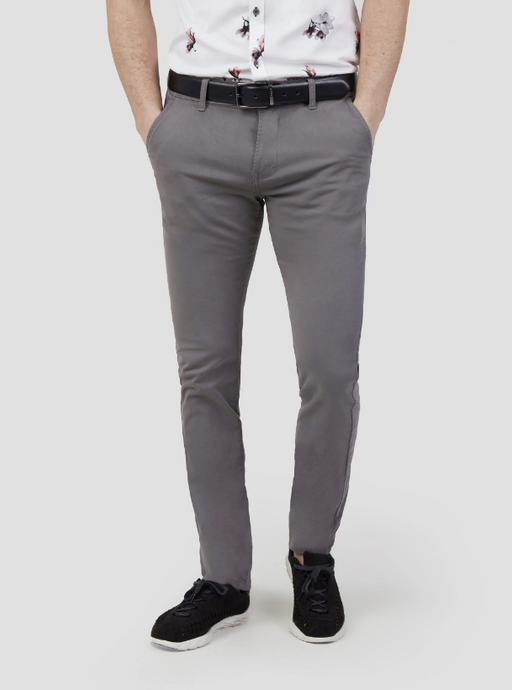 Mish Mash- Charcoal Mid Stretch Bromley Tapered Fit Chino Trouser