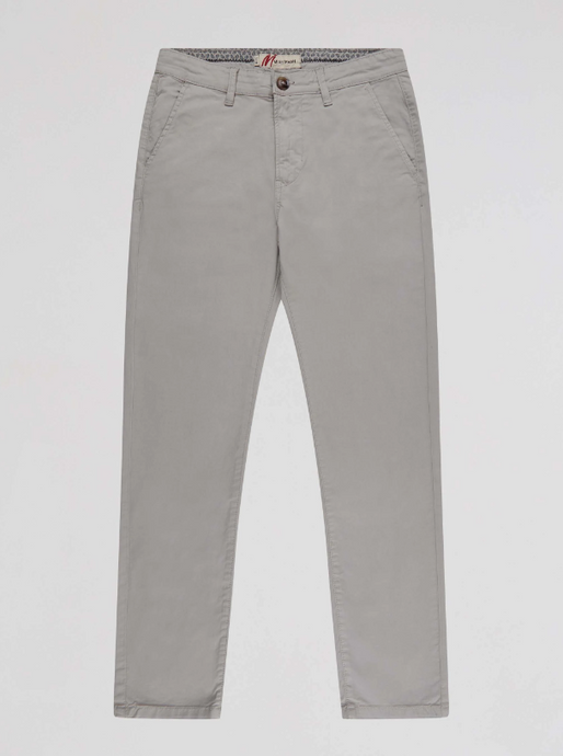 Mish Mash- Light Grey Mid Stretch Bromley Tapered Fit Chino Trouser