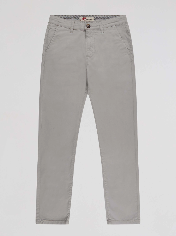 Mish Mash- Light Grey Mid Stretch Bromley Tapered Fit Chino Trouser