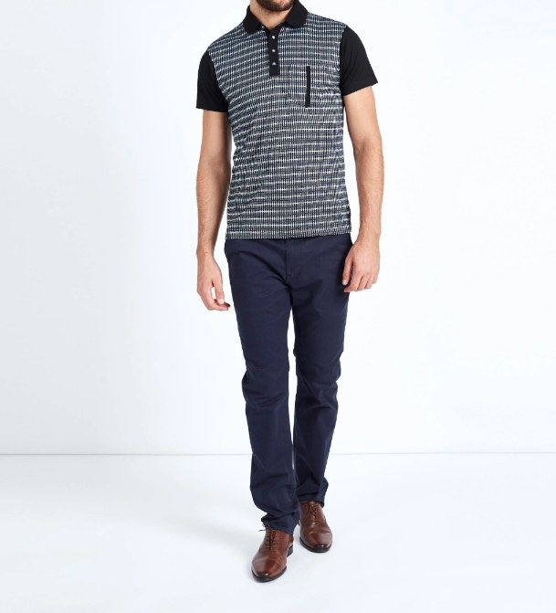 Mish Mash- Navy Mid Stretch Bromley Tapered Fit Chino Trouser