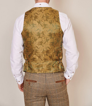 Marc Darcy- Ted Tan Tweed Check Waistcoat