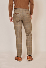 Marc Darcy- Ted Tan Tweed Check Trouser