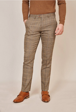Marc Darcy- Ted Tan Tweed Check Trouser