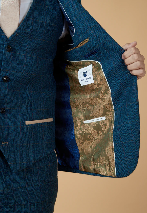 Marc Darcy- Dion Blue Check Tweed Blazer