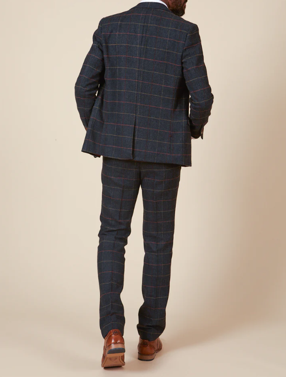 Marc Darcy- Eton Navy Blue Check Tweed Blazer
