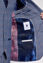 Marc Darcy- Hilton Blue Check Tweed Blazer