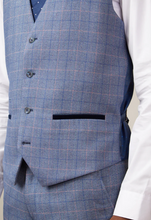 Marc Darcy- Hilton Blue Check Tweed Waistcoat