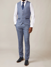 Marc Darcy- Hilton Blue Check Tweed Waistcoat