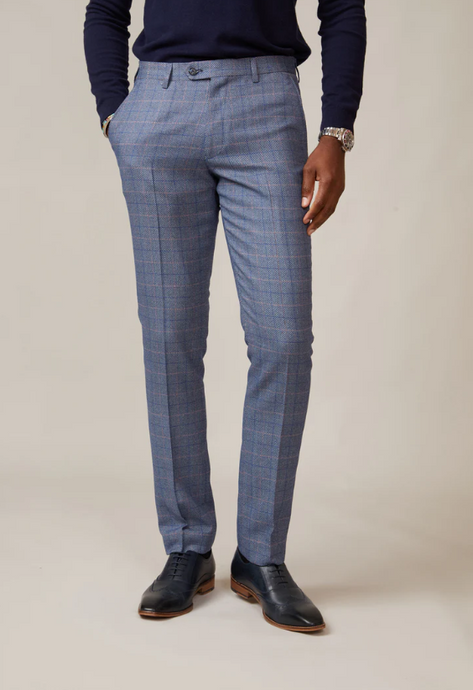 Marc Darcy- Hilton Blue Check Tweed Trouser